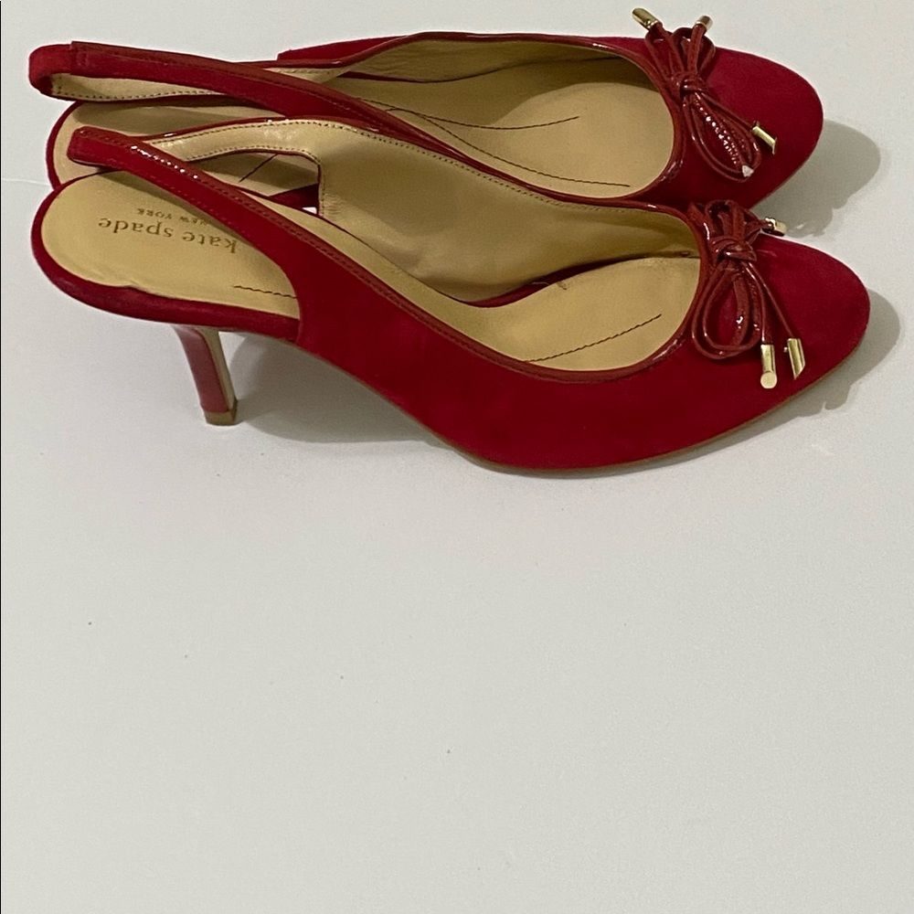 Beautiful Red Suade Kate Spade Heels